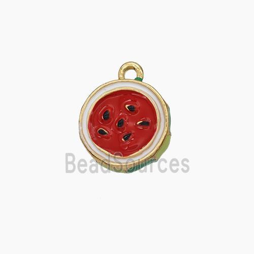 Copper Watermelon Charms Pendant Enamel Gold Plated