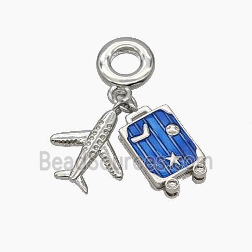 Copper Airplane Star Sky Pendant Painted Platinum Plated