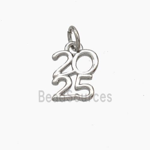 Copper 2025 Pendant Platinum Plated