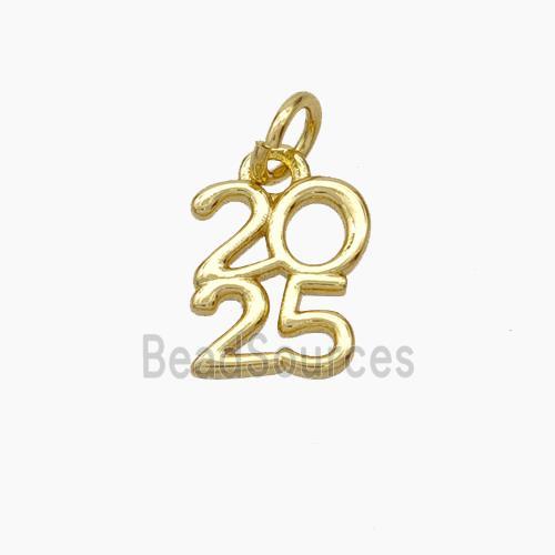 Copper 2025 Pendant Gold Plated