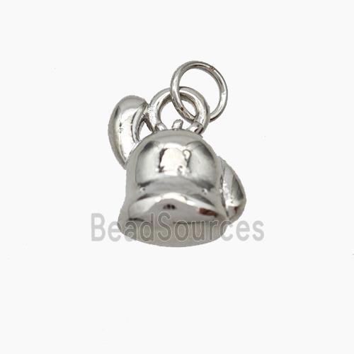 Copper Teapot Pendant Platinum Plated