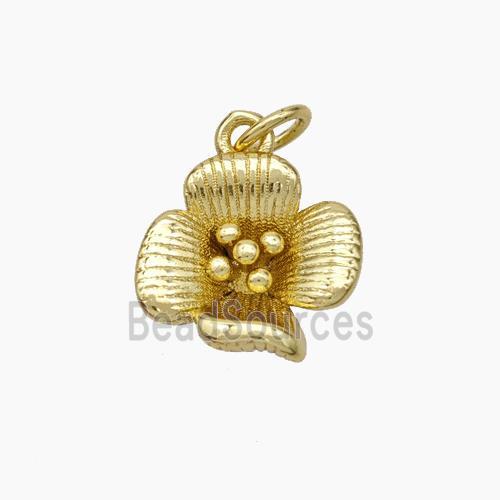 Copper Flower Pendant Gold Plated