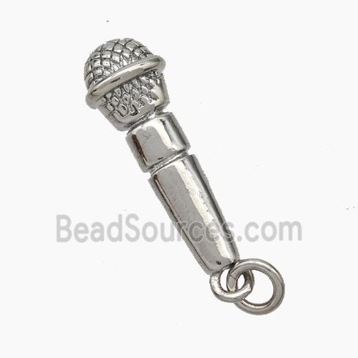 Copper Microphone Pendant Platinum Plated