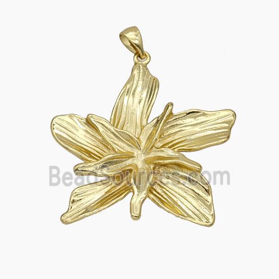 Copper Flower Pendant Gold Plated