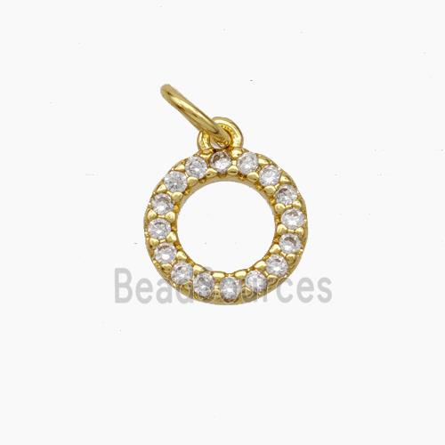 Copper Circle Pendant Pave Zirconia Gold Plated