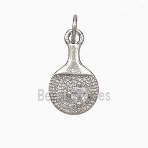 Wine Bags Charms Copper Pendant Pave Zirconia Platinum Plated