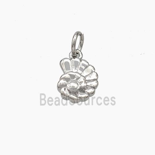 Spiral Shell Chams Copper Pendant Platinum Plated