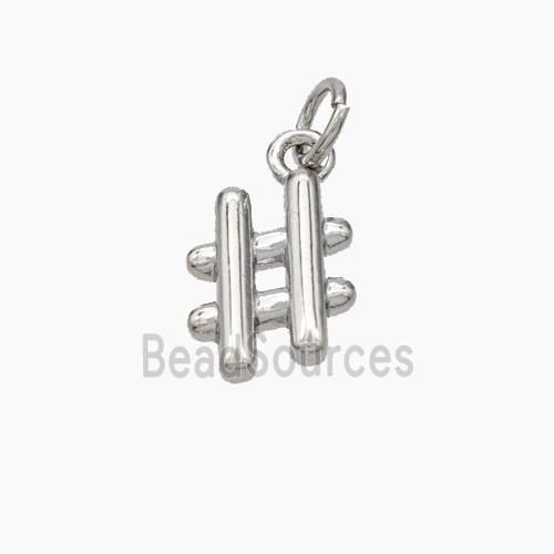 Hashtag Charms Copper Sign Pendant Platinum Plated
