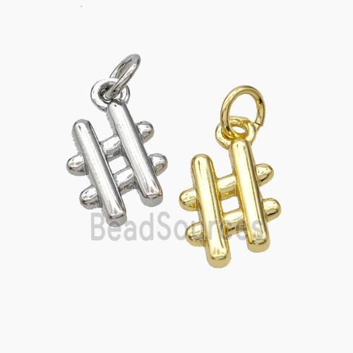 Hashtag Charms Copper Sign Pendant Mixed