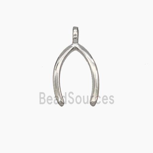 Copper Horseshoe Pendant Platinum Plated