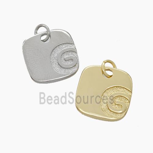 G-Tag Charms Copper Square Pendant Mixed