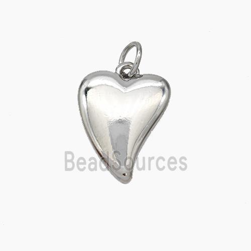 Copper Heart Pendant Platinum Plated