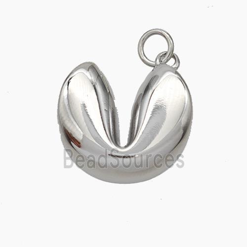 Fortune Cookie Charms Copper Pendant Platinum Plated