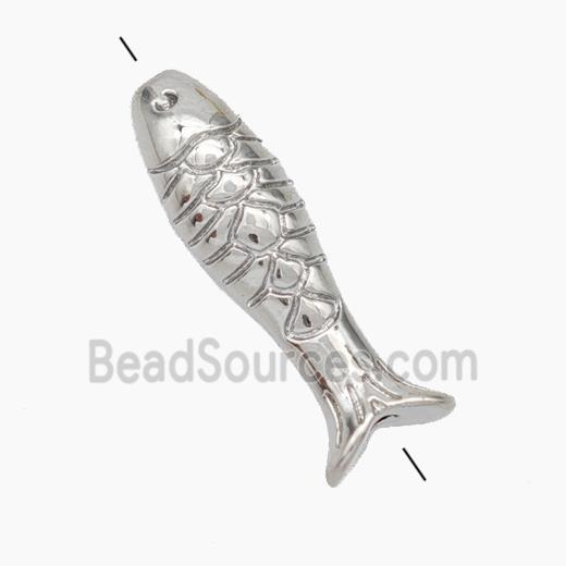 Copper Fish Beads Platinum Plated