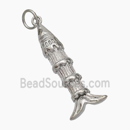 Copper Fish Pendant Platinum Plated