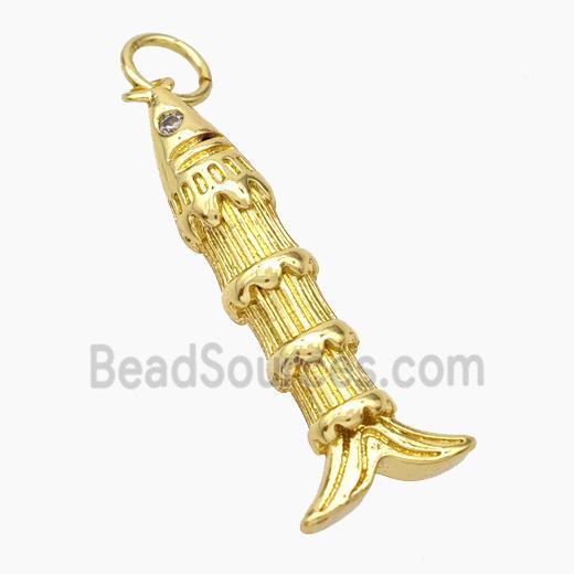 Copper Fish Pendant Gold Plated