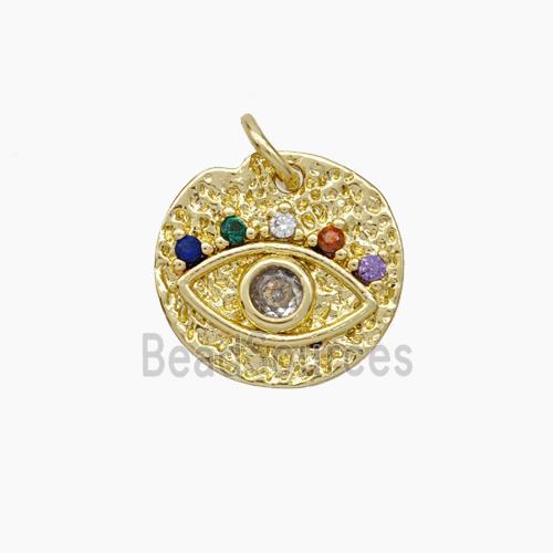 Copper Eye Charms Pendant Micropave Zirconia Gold Plated