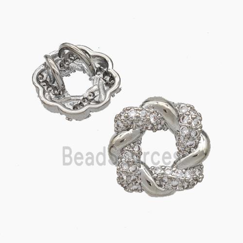 Copper Wreath Pendant Pave Zirconia Platinum Plated