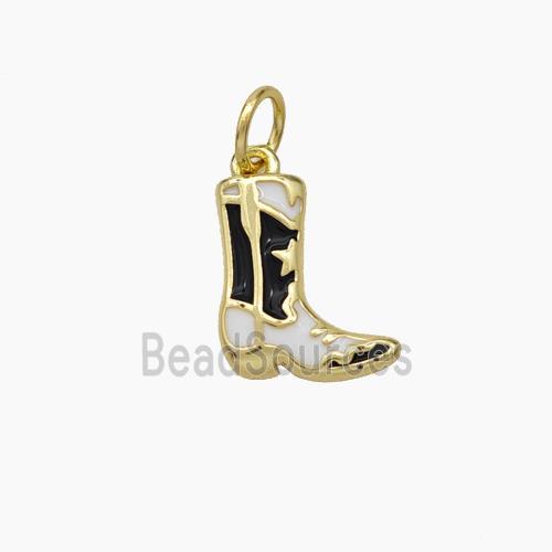 Boot Charms Copper Shoe Pendant Enamel Gold Plated