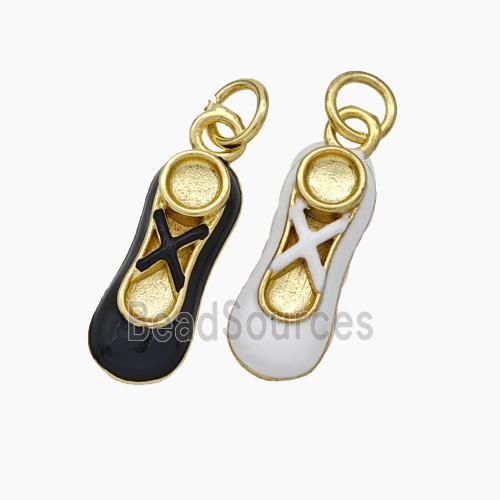 Copper Shoes Charms Enamel Gold Plated Mixed