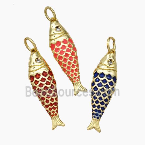 Copper Fish Pendant Painted Gold Plated Mixed