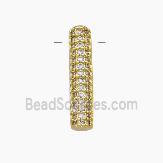 Copper Letter-I Pendant Pave Zirconia Gold Plated