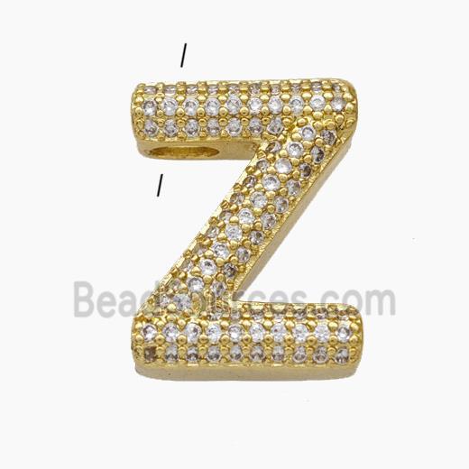 Copper Letter-Z Pendant Pave Zirconia Gold Plated