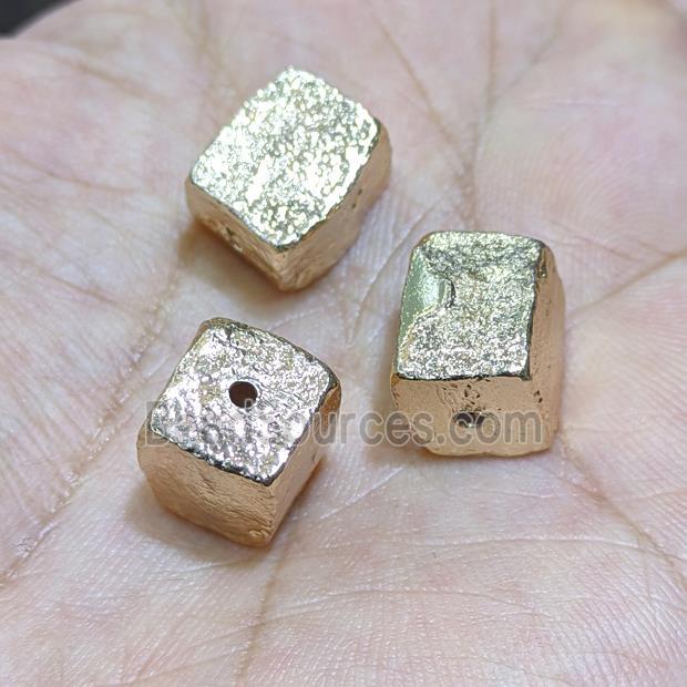 Copper Nugget Cuboid Beads 14K Gold Plated