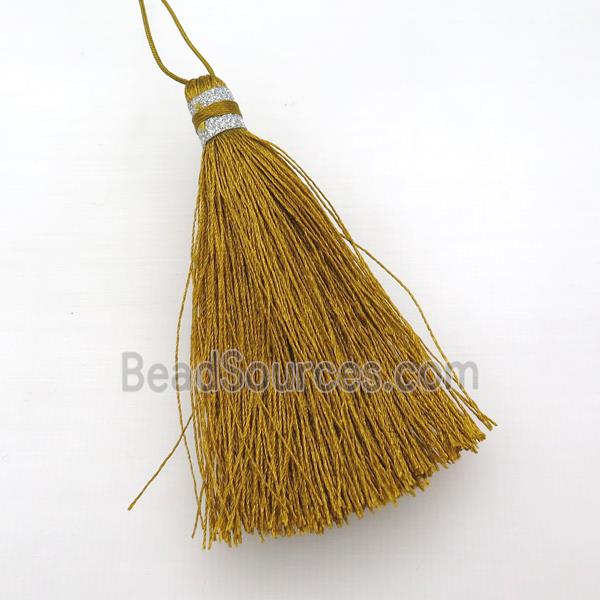 gold Nylon wire tassel pendants