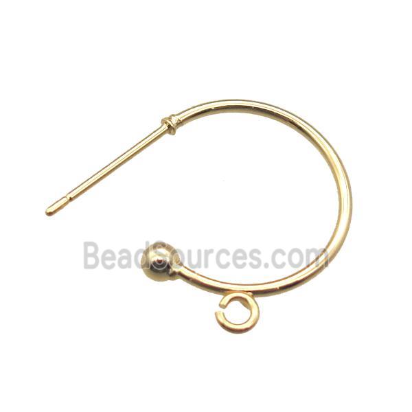 copper hoop earring, gold plated