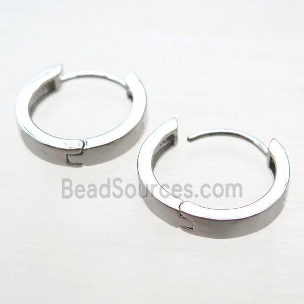 copper huggie Hoop Earrings, platinium plated