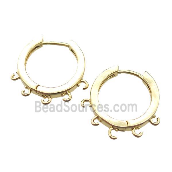 copper Hoop Earrings, gold plated