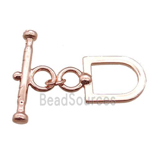 copper toggle clasp, rose gold