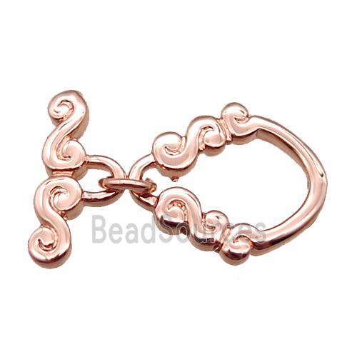 copper toggle clasp, rose gold