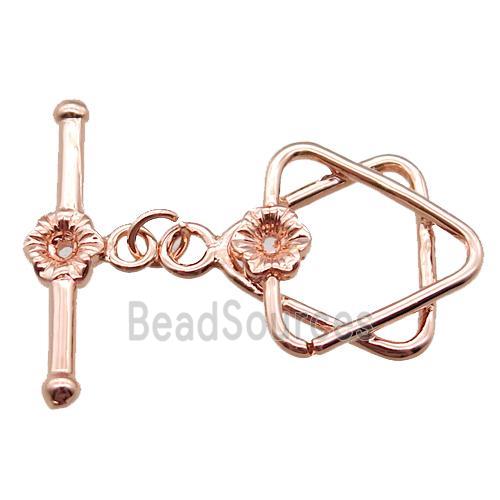 copper toggle clasp, david star, rose gold