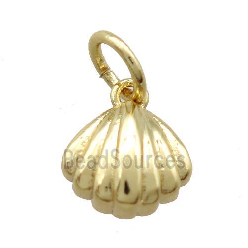 copper pendant, conch, gold plated