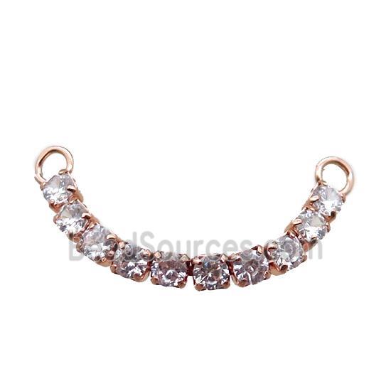 copper stick connector paved zircon, rose gold