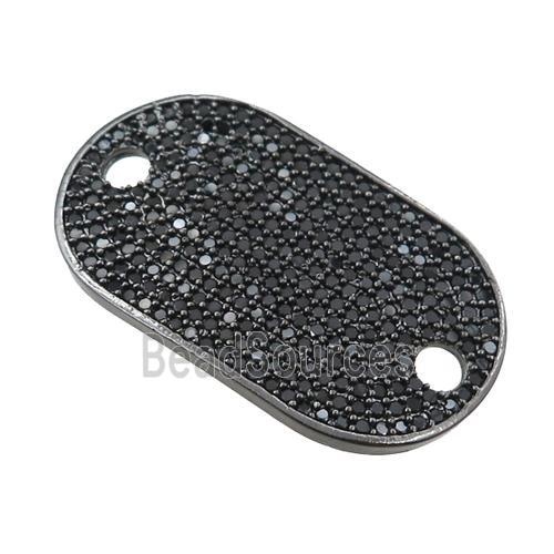 copper connector paved zircon, black plated