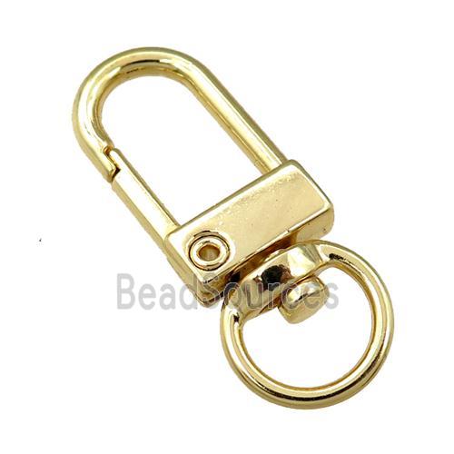 copper Carabiner Clasp, gold plated