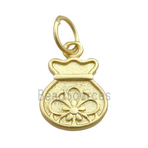 copper pendant moneybag matte gold