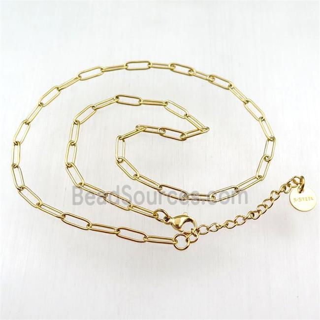 Stainless Steel necklace, gold plated