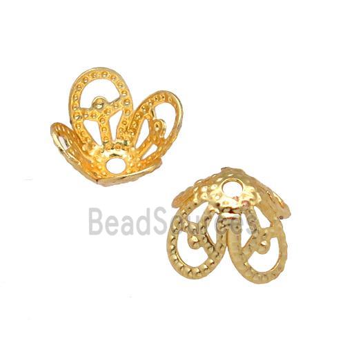 copper beadcaps, unfaded, gold plated