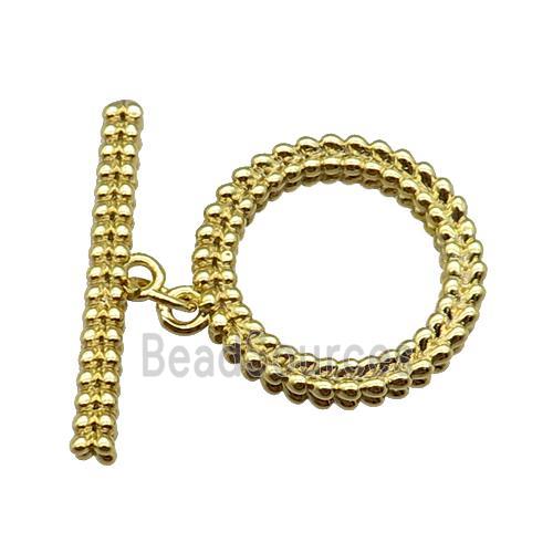 copper toggle clasp, gold plated