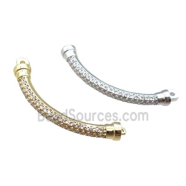 copper stick connector pave zircon, mixed