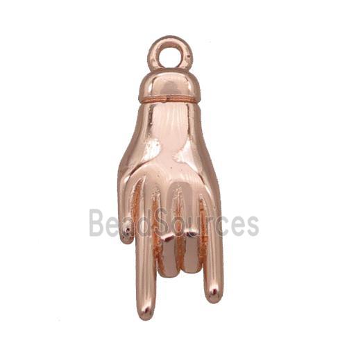 copper hand pendant, rose gold