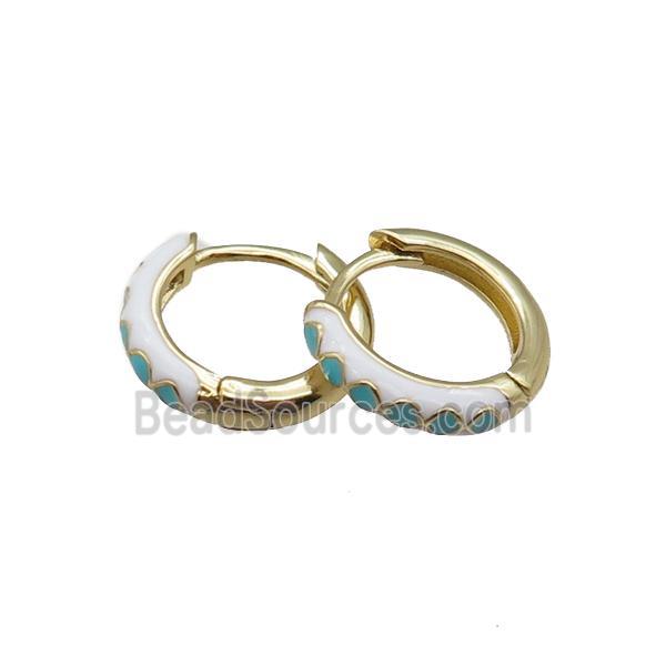 copper Hoop Earrings with enameled, gold plated