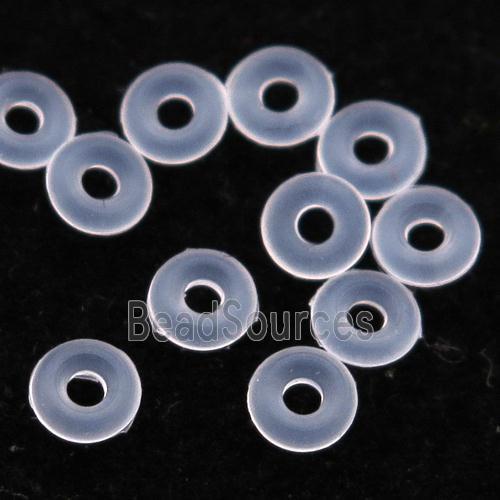 Rubber Spacer Beads Stopper White