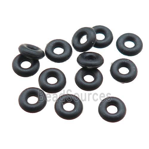 black black rubber spacer beads