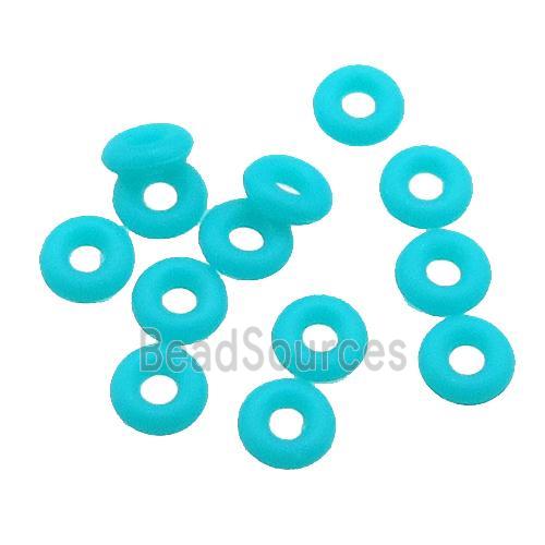 teal rubber spacer beads