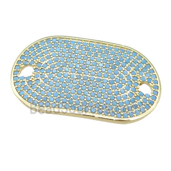 copper connector pave zircon, gold plated